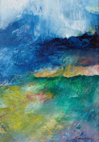 null ZENAKEN (Né en 1954)
Composition abstraite en bleu
Acrylique sur toile signée...