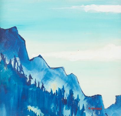 Hosszù KAROLY (Né en 1916) 
Paysage de montagnes
Huile...