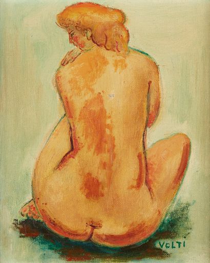  Antoniucci VOLTI (1915-1989)
Back nude 
Oil on canvas 
Signed lower right
H. 27... Gazette Drouot