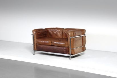 Le Corbusier 
LE CORBUSIER LC2 sofa for Cassina, drawing from 1928, 1970s. 60 x 130... Gazette Drouot