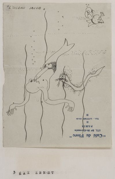  Ernst, Max (attributed to). Max Ernst. Pet caricature Max Jakobs 1929. (Caricatures... Gazette Drouot