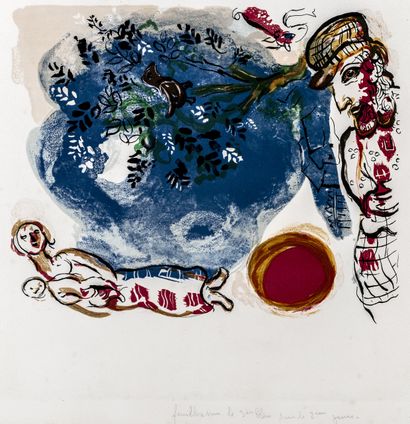  Chagall, Marc. Le Paysan. (The peasant). Color lithograph on laid paper. 1961. motif... Gazette Drouot