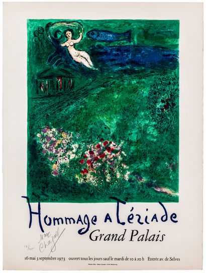  Chagall, Marc. The orchard. Color lithograph on Vélin d'Arches. Signed and numbered... Gazette Drouot