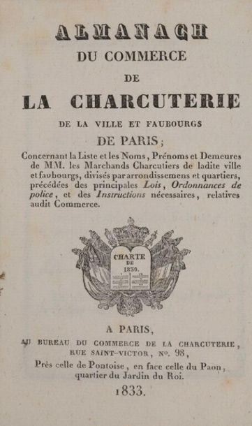 null * [Charcuterie]. Almanach du commerce de la charcuterie de la ville de Paris....