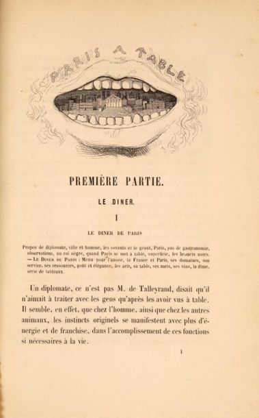 null [BERTALL]. BRIFFAULT (Eugène). Paris à table. Illustré par Bertall. Paris, Hetzel,...