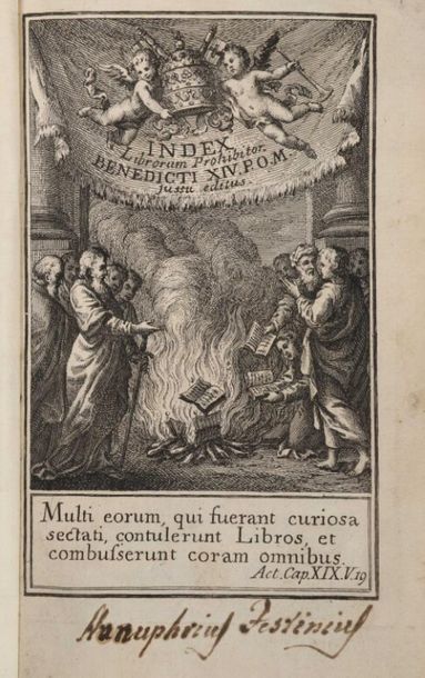 null [Censure]. Index librorum prohibitorum Sanctissimi Domini Nostri Benedicti XIV...