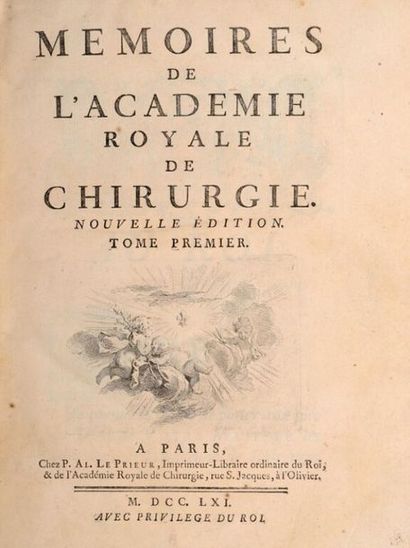 null [Chirurgie]. ACADÉMIE ROYALE DE CHIRURGIE (Paris). Prix et Mémoires. Paris,...