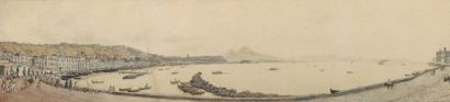 Franz SCHMID (1796-1851). Franz SCHMID (1796-1851).
Deux vues de la baie de Naples,...