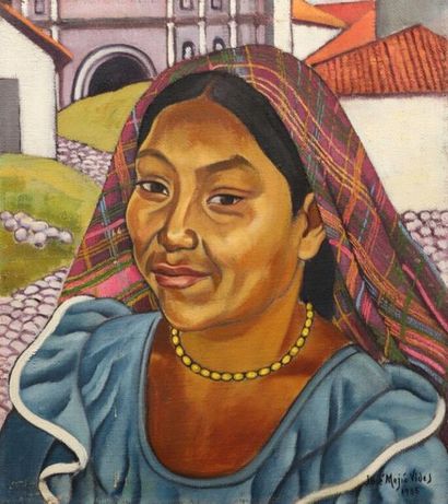 Jose MEJA VIDES (1903-1933). Jose MEJA VIDES (1903-1933).
Portrait d'une sud-américaine.
Huile...