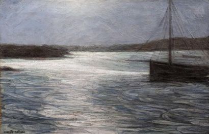 Auguste MATISSE (1866-1931). Auguste MATISSE (1866-1931).
Marine, la nuit.
Huile...