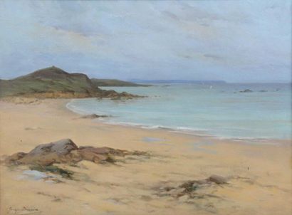 Georges DROUIN (XIXe-XXe). Georges DROUIN (XIXe-XXe).
La plage de Longchamps à St...