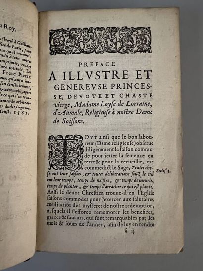 null [Sixteenth century book]. [Paris]. CRESPET (Pierre). La pomme de grenade mystique,...