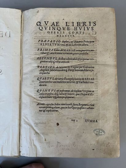 null [Book of the XVIth c.]. PIERRE CANISIUS (saint). [De Maria, Virgine incomparabili...