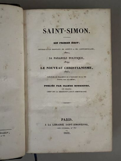 null SAINT-SIMON (Claude-Henri de) ; RODRIGUES (Olinde) [Ed.]. Saint-Simon : son...