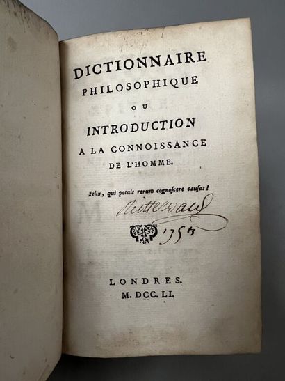 null [CHICANEAU DE NEUVILLE (Didier-Pierre)]. Dictionnaire philosophique ou introduction...
