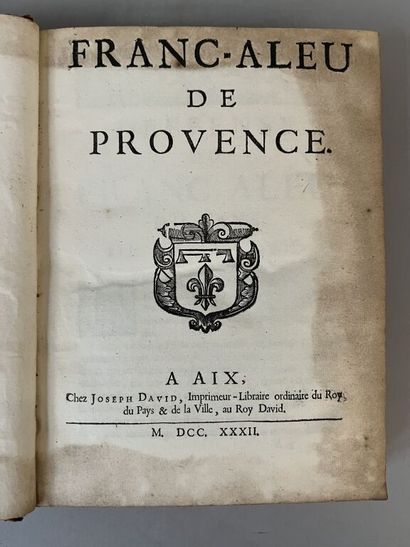 null [Provence]. GENSOLLEN (Joseph-Laurent)]. Franc-aleu de Provence. A Aix, chez...