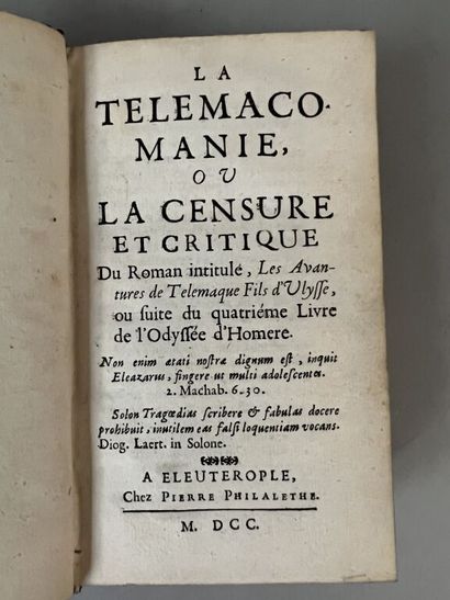 null [FAYDIT (Pierre-Valentin)]. La Télémacomanie, ou La censure et critique du roman...