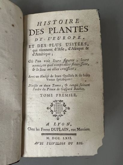 null [DEVILLE (Jean-Baptiste)]. Histoire des plantes de l'Europe, et des plus usitées...