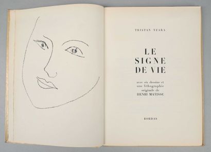 null MATISSE. TZARA (Tristan). Le signe de vie. Paris, Bordas, 1946. Grand in-8,...