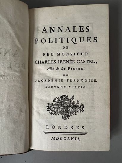 null CASTEL DE SAINT-PIERRE (Charles Irénée). Annales politiques A Londres, s.n.,...