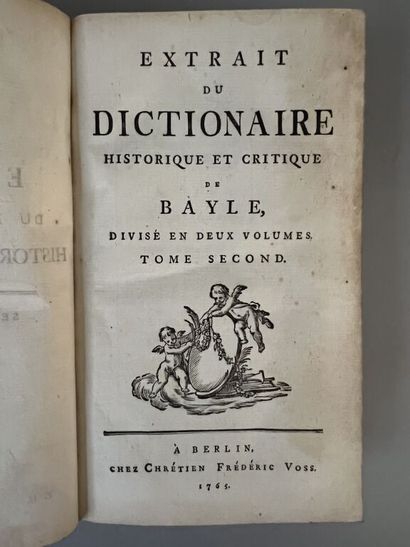 null BAYLE (Pierre) ; FRÉDÉRIC II (roi de Prusse). Extrait du Dictionnaire historique...