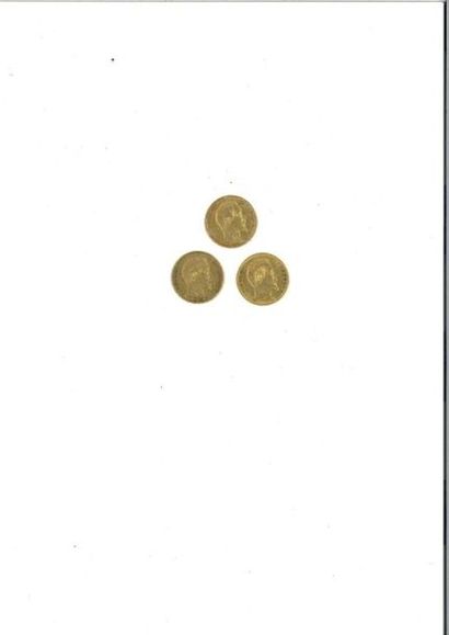 null FRANCE: 
1 x 20 gold francs (900 thousandths) NAPOLEON III TETE NUE, 1852.
1...