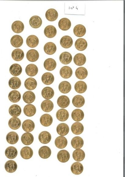 null FRANCE :
-1 x 20 francs or (900 millièmes) COQ DE CHAPLAIN, 1906.
-23 x 20 francs...