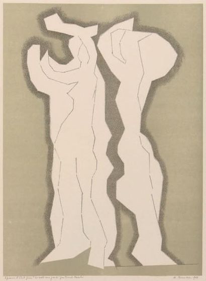 BEAUDIN, ANDRÉ (1895-1979) Lithographie en camaïeu gris et vert. La planche est justifiée:...