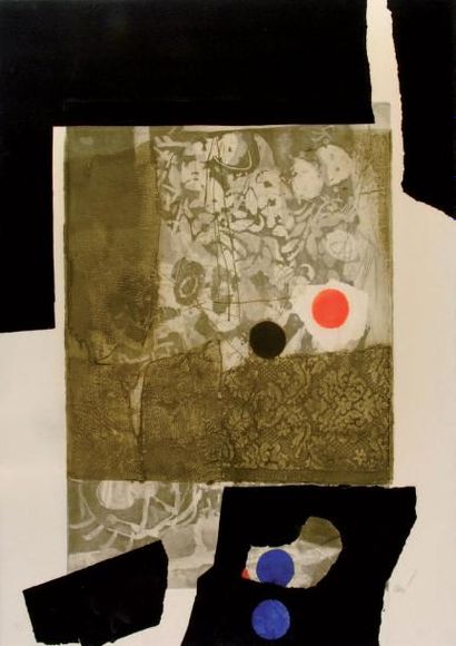 CLAVE, ANTONI (1913-2005) Point noir, point rouge. Aquatinte et gravure au carborendum....