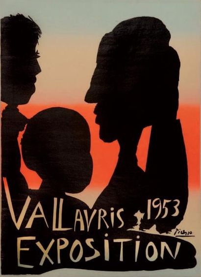 PICASSO, PABLO (1880-1973) Vallauris, exposition 1953. Affiche imprimée en noir sur...