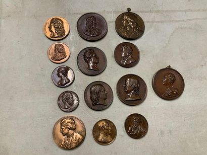 null ECRIVAINS-SCIENTIFIQUES-PERSONNAGES HISTORIQUES
ENSEMBLE de 14 médailles en...