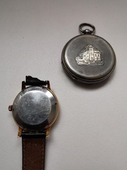 null [Horlogerie]. LOT de deux montres: 
-ETERNA MATIC 1000 en métal et métal doré...