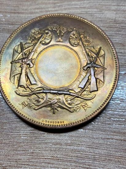 null VARIA :
-Médaille en bronze doré, République Française, signée par A.BOVY et...