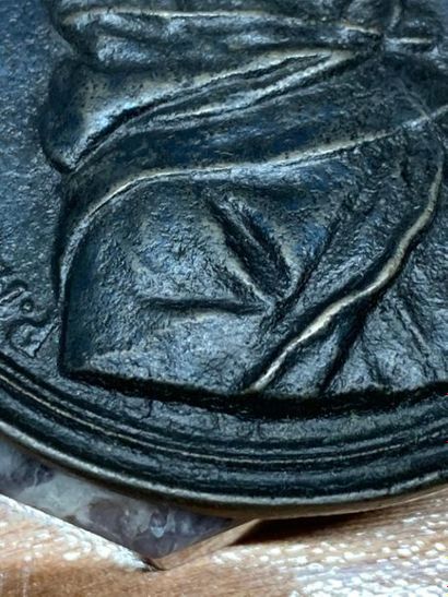 null SELVI Antonio
Une médaille en bronze à décor en bas relief en buste de profil,...