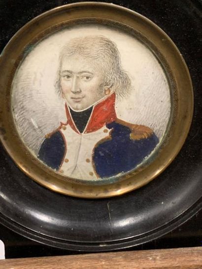 null ENSEMBLE de deux miniatures :
1) Capitaine d'Infanterie REGIS MANSET Charles...