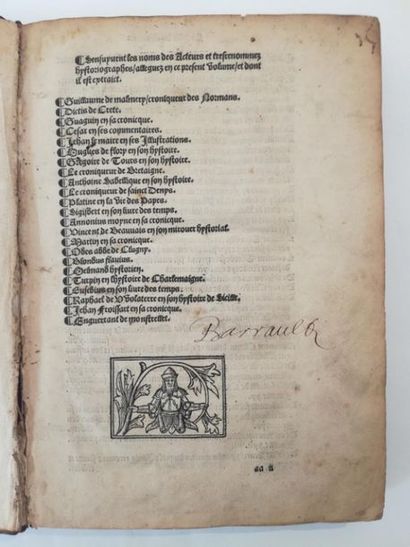 null [16th century book]. [French Historical]. Paris, Pierre Vidoué for Galliot Du...