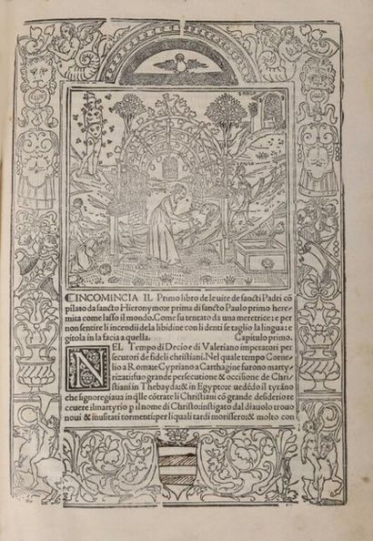 null [16th century book]. [JEROMA (Saint)]. Vita de sancti padri vulgare hystoriata....