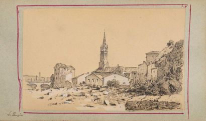 null [Languedoc]. [Dessins]. Routes de Privas à Nîmes. Juillet 1892. Album in-8 oblong...