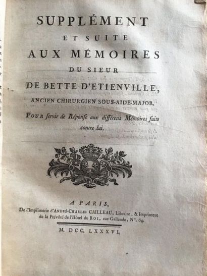 null * [Affaire du collier]. Recueil de 16 pièces imprimées à Paris entre 1776 et...