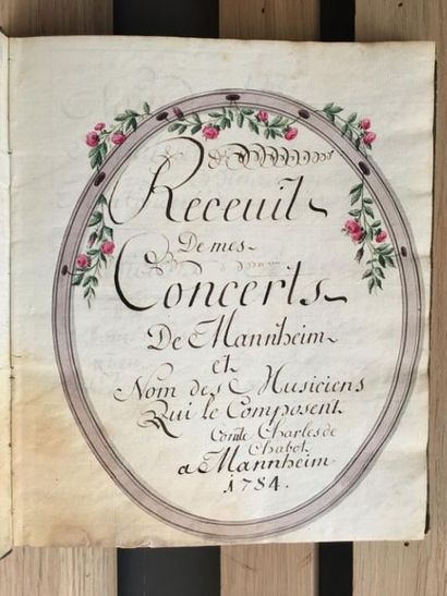 null * [Manuscrit]. [Musique]. CHABOT (Charles de). Receuil [sic] de mes concerts...