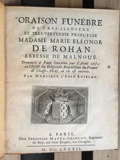 null * ANSELME (abbot). Funeral Oration of the very illustrious and very virtuous...