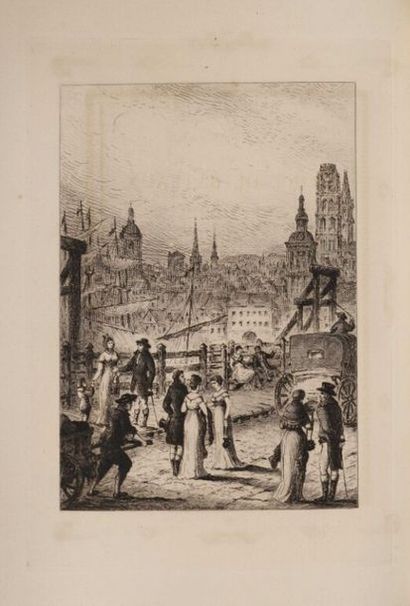 null * PERROT (François-Augustin). Boat deck promenade. Reprint with Unpublished...