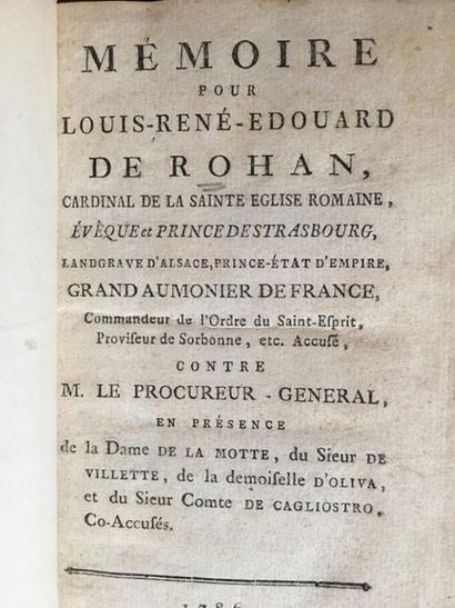 * [Affaire du collier]. Mémoire pour Louis-René-Edouard...