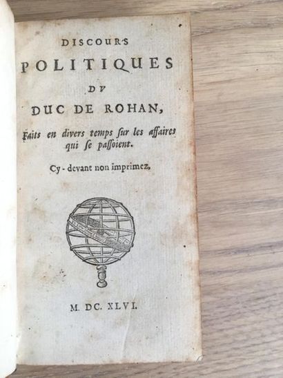 null * ROHAN (Henri de). Political speeches of the Duke of Rohan, made at various...