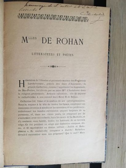 null * CHABOT (Auguste de). Mlles de Rohan, littérateurs et poètes. Vannes, Eugène...