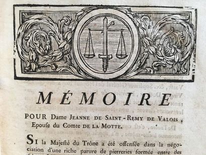 null * [Affaire du collier]. Recueil de 14 pièces imprimées à Paris entre 1785 et...