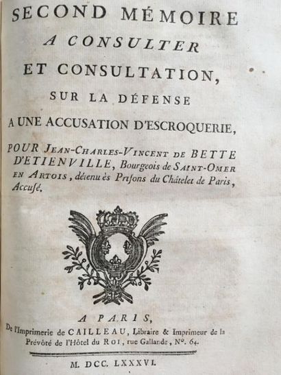 null * [Affaire du collier]. Recueil de 14 pièces imprimées à Paris entre 1785 et...