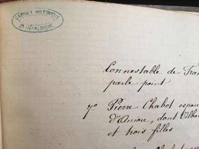 null * [Manuscript] BERTIN DU ROCHERET (Valentin-Philippe). Genealogy of the house...