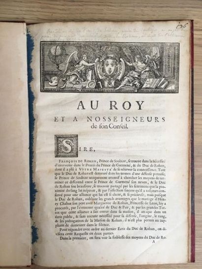 null * [LE ROY]. [Requête d'intervention de François de Rohan, prince de Soubise,...