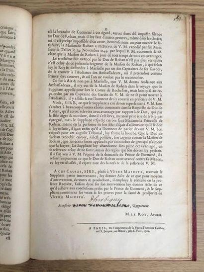 null * [LE ROY]. [Requête d'intervention de François de Rohan, prince de Soubise,...